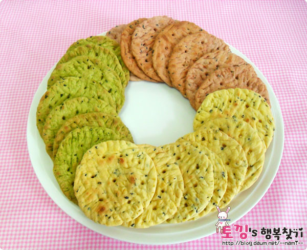 노오븐/노버터) 봄을 닮은~! 3색 3가지맛 후라이팬 비스킷!